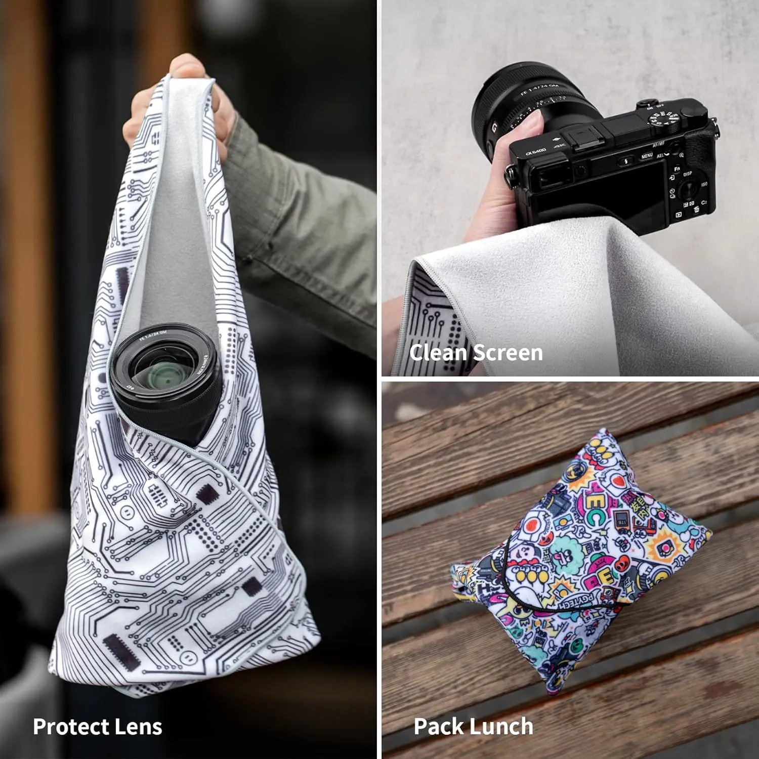 PGYTECH Protective Wrap, Anti-scratch Lens Camera Wrap, Lens protector, Magic Self-Adhesive Cloth Protective Camera Wrapper for DSLR/Camera Lens/Phone/Accessories