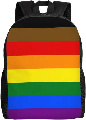 Philadelphia Pride Flag Backpack for Women Men Worker Teacher Business Travel Backpacks Shoulders Bag Daypack Bookbag with Mesh Pockets