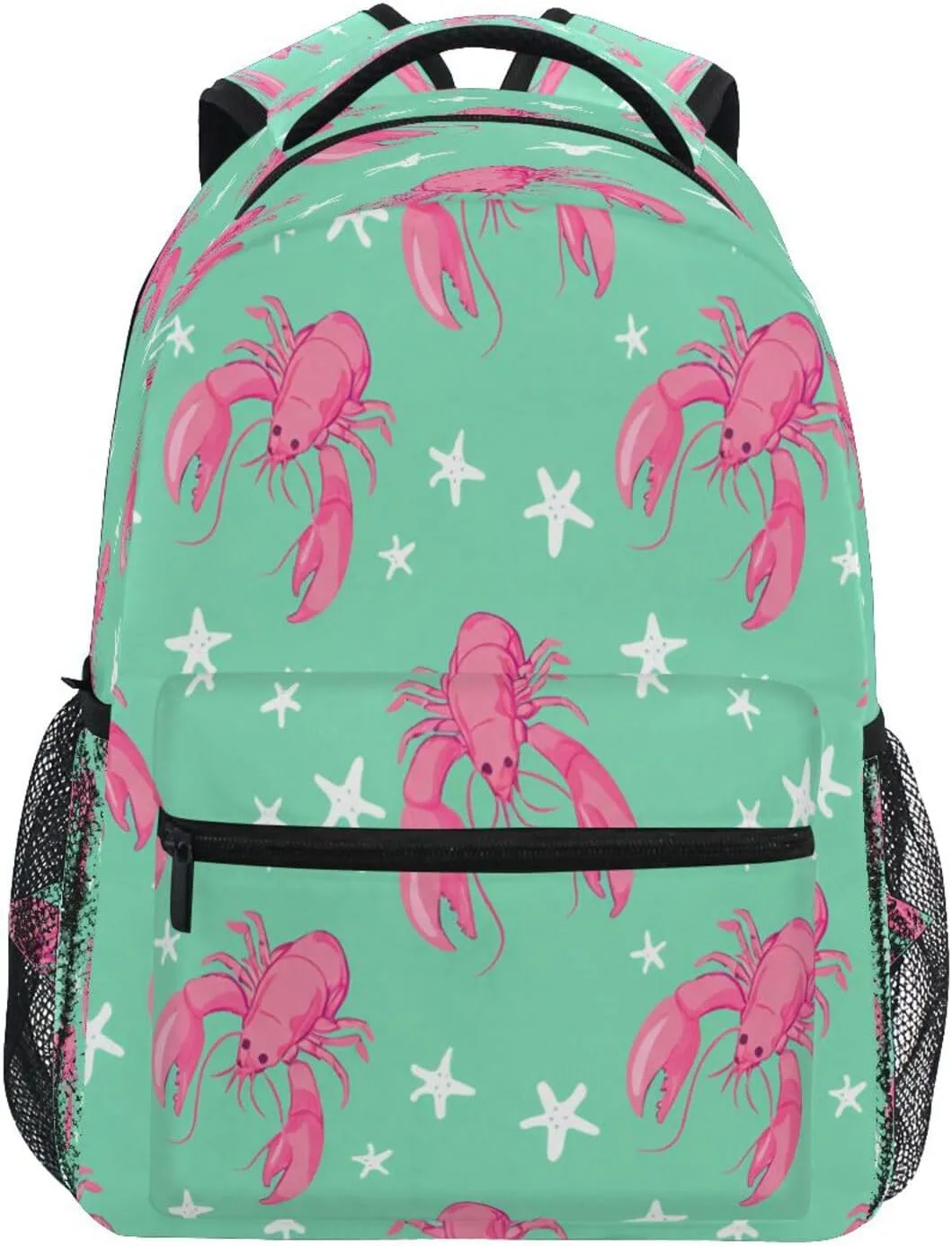 Pink Lobsters Starfish Laptop Backpack for Men & Women Lightweight Travel Daypack Waterproof College Bag for 15.6" Notebook