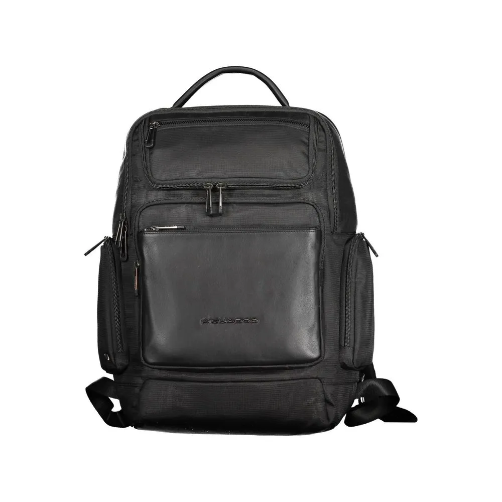 Piquadro Black Recycled Polyethylene Men Backpack