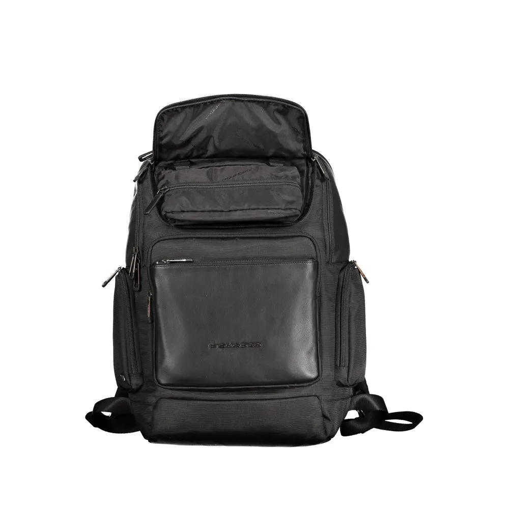 Piquadro Black Recycled Polyethylene Men Backpack