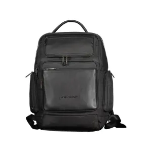 Piquadro Black Recycled Polyethylene Men Backpack