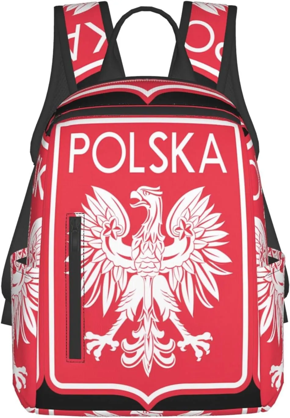 Polish Flag Poland Polska Eagle Travel Backpacks Casual Laptop Backpack Sport Rucksack Large Capacity Daypack Multi-Pockets Adjustable Strap Bag for Working Hiking
