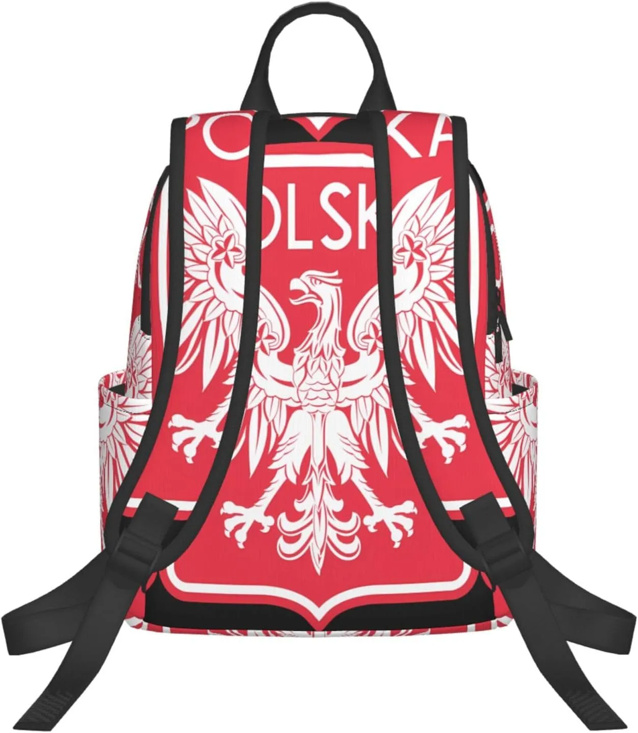 Polish Flag Poland Polska Eagle Travel Backpacks Casual Laptop Backpack Sport Rucksack Large Capacity Daypack Multi-Pockets Adjustable Strap Bag for Working Hiking