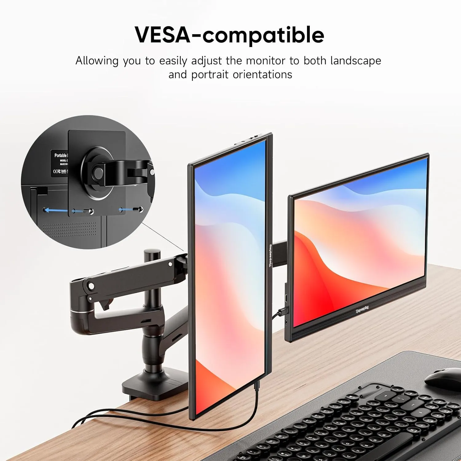 Portable Monitor, 15.6" FHD 1080P Travel Portable Monitor for Laptop, Ultra-Slim External Portable Screen for Laptop with Kickstand, Screen Extender for Laptop PC Mac Phone PS4/5 Xbox Switch