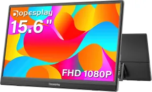 Portable Monitor, 15.6" FHD 1080P Travel Portable Monitor for Laptop, Ultra-Slim External Portable Screen for Laptop with Kickstand, Screen Extender for Laptop PC Mac Phone PS4/5 Xbox Switch