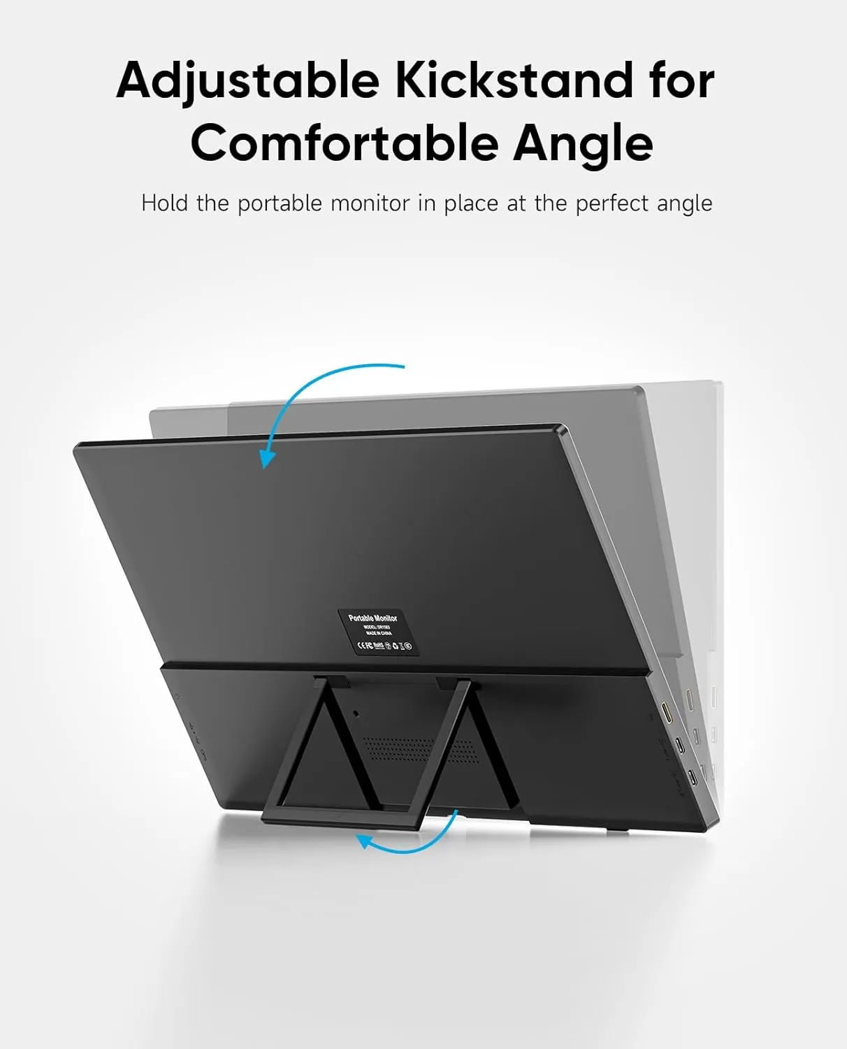Portable Monitor, 15.6" FHD 1080P Travel Portable Monitor for Laptop, Ultra-Slim External Portable Screen for Laptop with Kickstand, Screen Extender for Laptop PC Mac Phone PS4/5 Xbox Switch