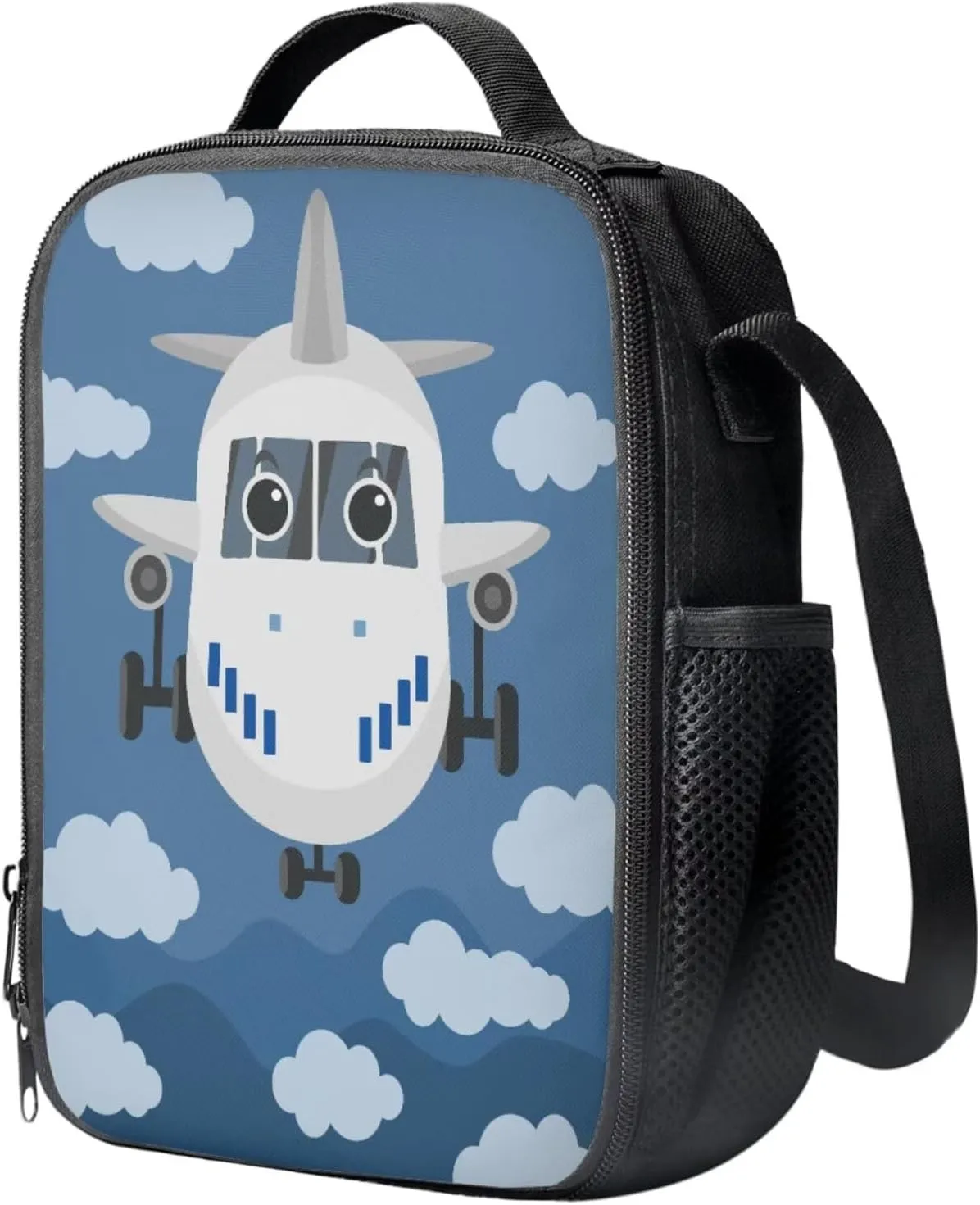 Preschool Backpack and Lunch Box Set Cartoon Aircraft Kids Backpack Boys 3st Grade, Boys School Bags Teen Bookbags Set School Backpack with Lunch Box and Pencil Case