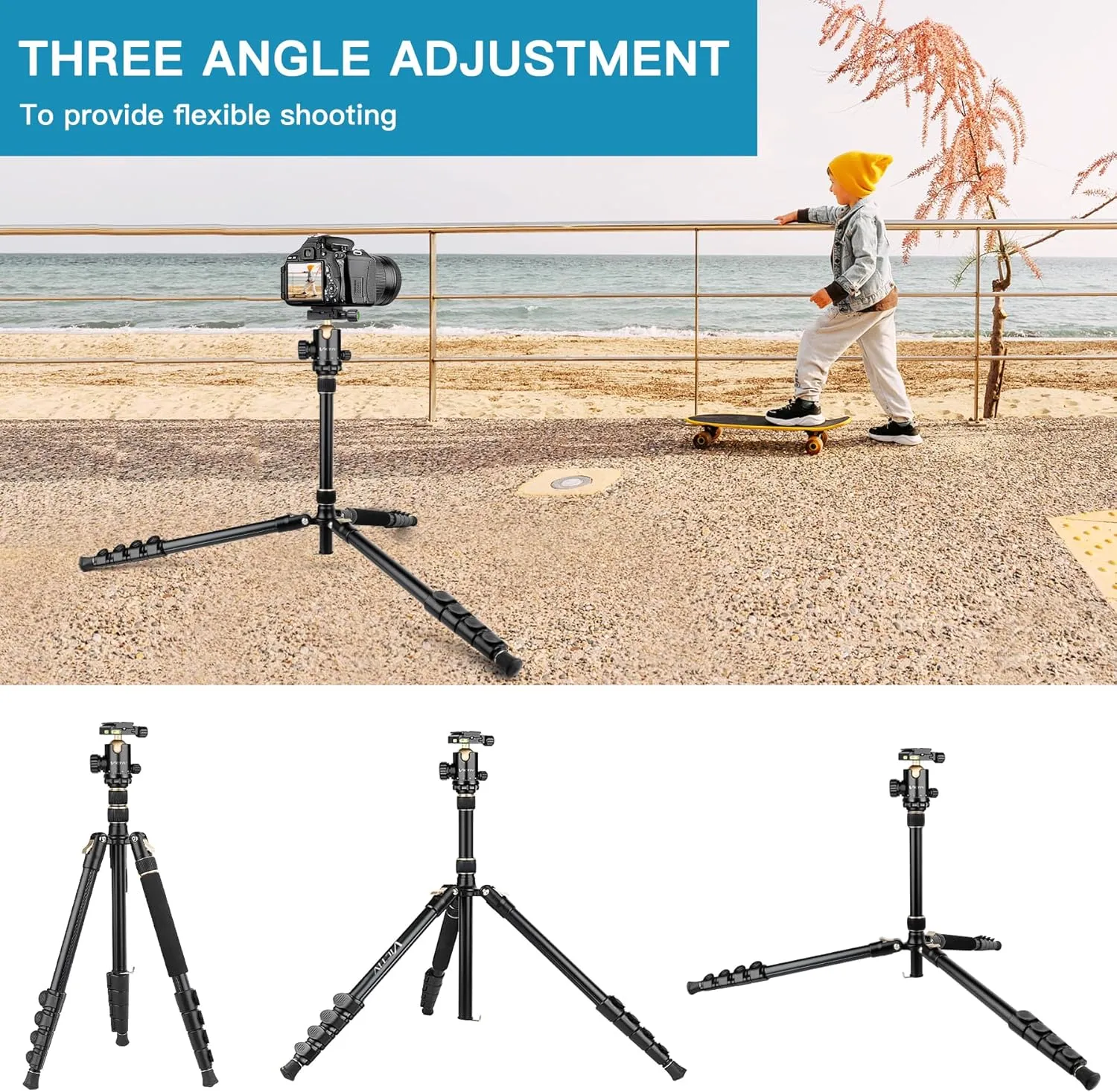 Professional DSLR Tripod for Photography - Tall, Lightweight & Heavy Duty - Spotting Scopes, Telescope & Binoculars - Compact Complete Tripod Unit