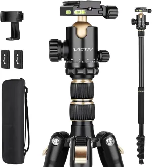 Professional DSLR Tripod for Photography - Tall, Lightweight & Heavy Duty - Spotting Scopes, Telescope & Binoculars - Compact Complete Tripod Unit