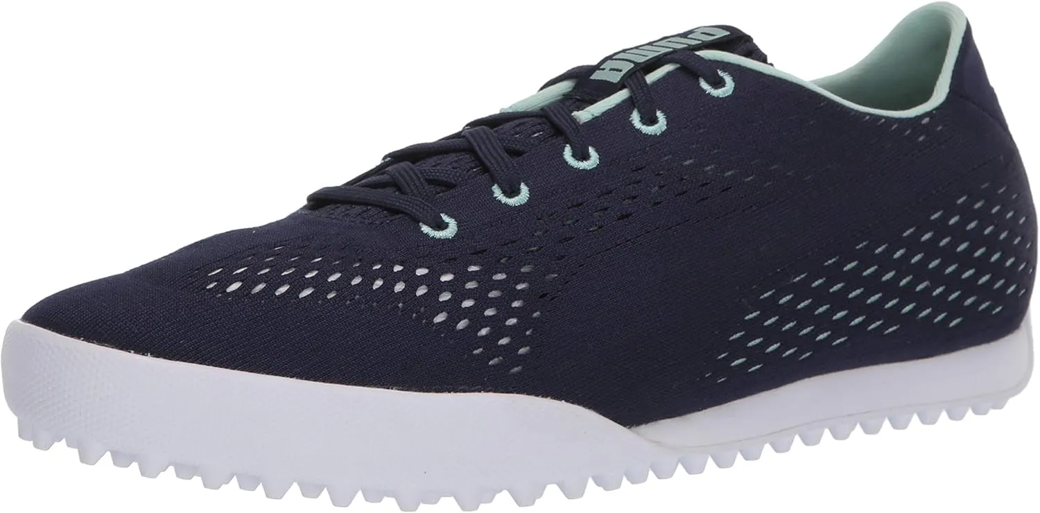 Puma Golf Women's Monolite Cat Engineered Mesh Golf Shoe, Peacoat-Mist Green, 7 M US