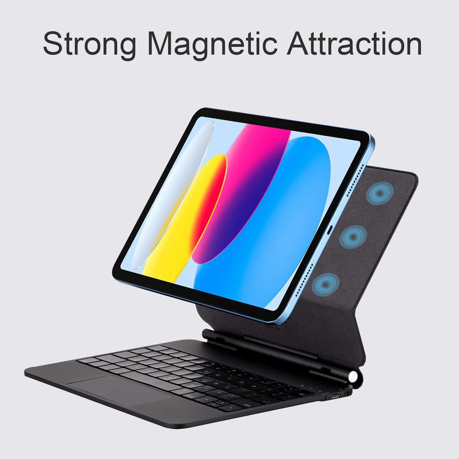 QUARK Keyboard Case for iPad 11th (A16, 2025) & 10th Gen 2022, Magic Keyboard Case for iPad 10.9-inch with Floating Cantilever Stand, Multi-Touch Trackpad, Backlit Keys, Black