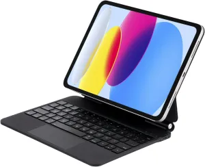 QUARK Keyboard Case for iPad 11th (A16, 2025) & 10th Gen 2022, Magic Keyboard Case for iPad 10.9-inch with Floating Cantilever Stand, Multi-Touch Trackpad, Backlit Keys, Black