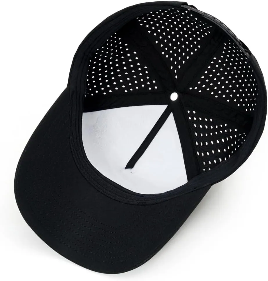 Quick-Dry Snapback Hats, 5-Panel Water-Resistant Mesh Baseball Caps for Men & Women, Golf, Running or Workouts