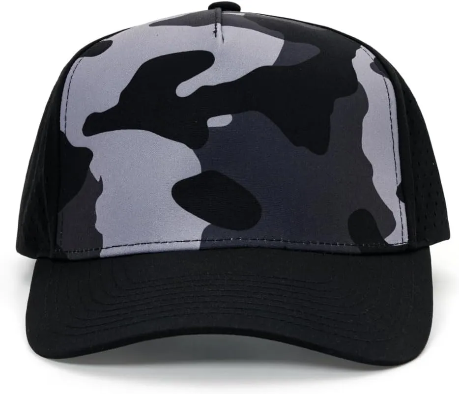 Quick-Dry Snapback Hats, 5-Panel Water-Resistant Mesh Baseball Caps for Men & Women, Golf, Running or Workouts