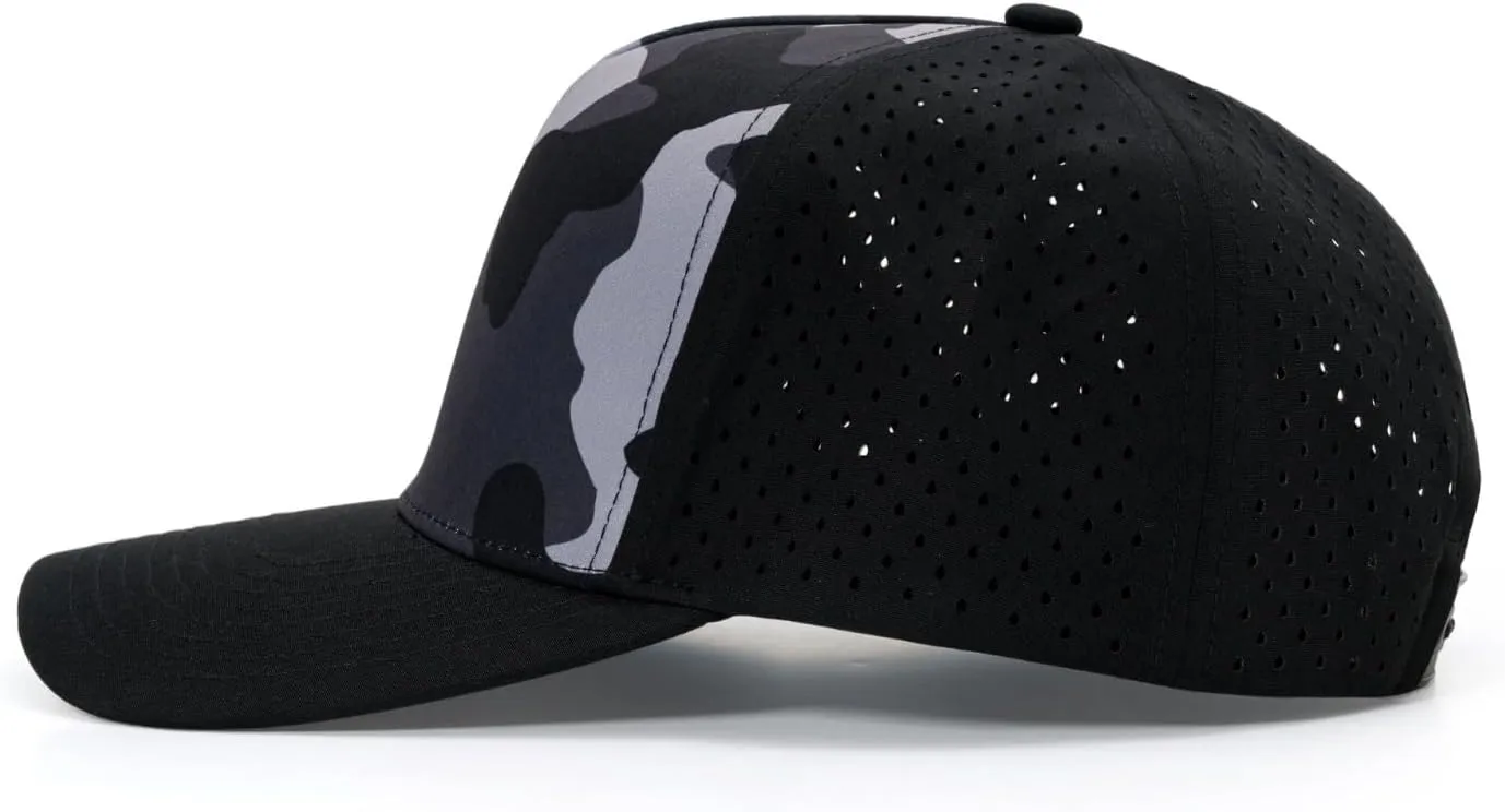 Quick-Dry Snapback Hats, 5-Panel Water-Resistant Mesh Baseball Caps for Men & Women, Golf, Running or Workouts
