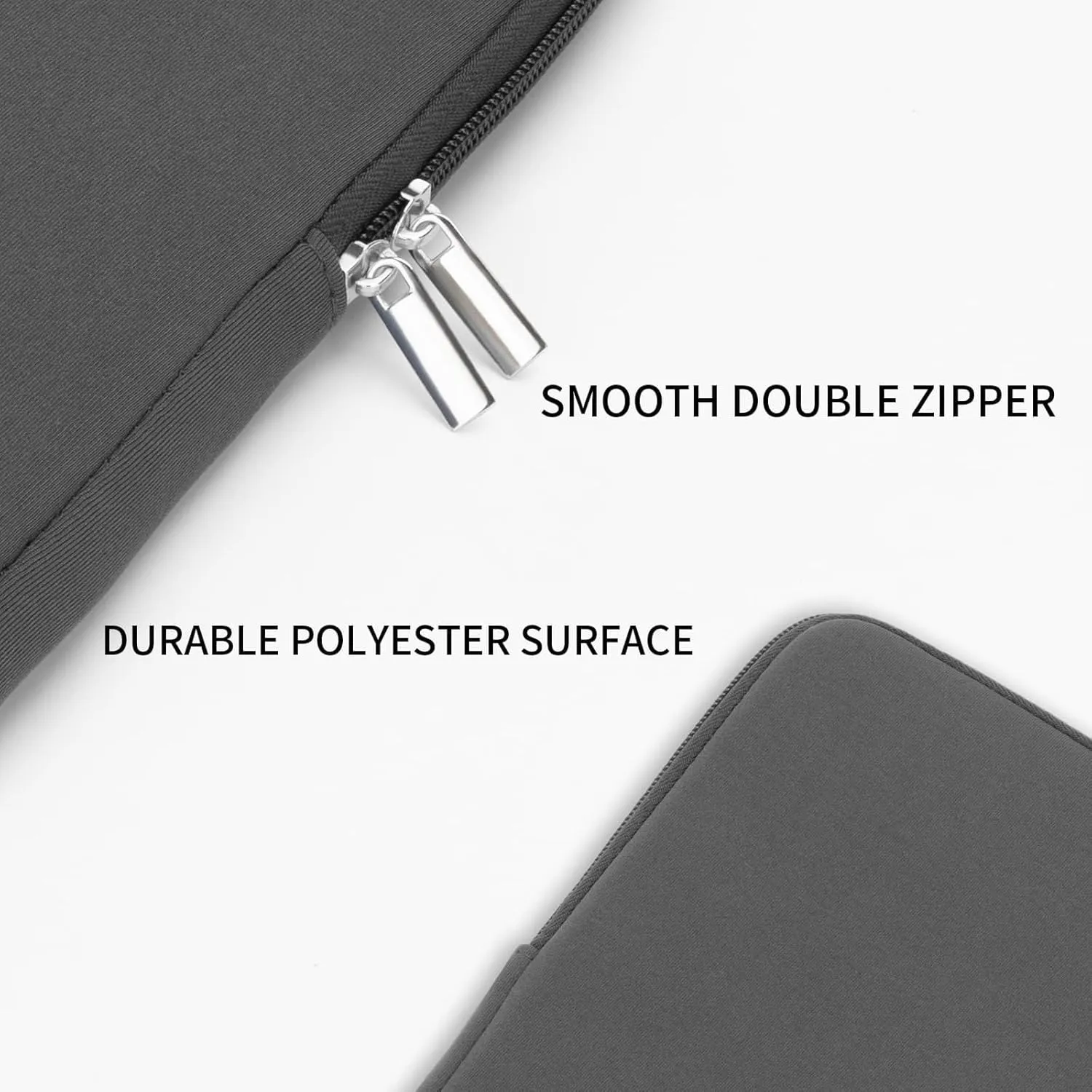 RAINYEAR 15 Inch Laptop Sleeve Protective Case Fluffy Lining Cover with Accessories Pouch, Compatible with 15.4" MacBook Pro/Air A3241 A2941 A3114 A1938 A1707 A1990 (Gray, Upgraded Version)