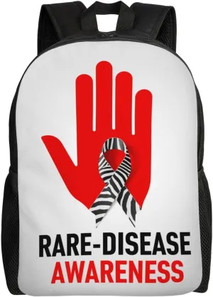 RARE DISEASE Awareness Day Backpack for Women Men Worker Teacher Business Travel Backpacks Shoulders Bag Daypack Bookbag with Mesh Pockets
