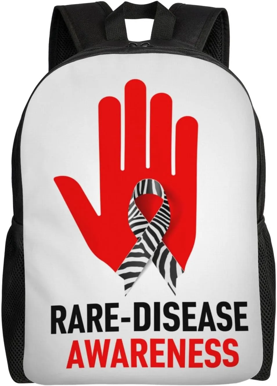 RARE DISEASE Awareness Day Backpack for Women Men Worker Teacher Business Travel Backpacks Shoulders Bag Daypack Bookbag with Mesh Pockets