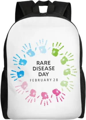 RARE DISEASE Awareness Day Backpack for Women Men Worker Teacher Business Travel Backpacks Shoulders Bag Daypack Bookbag with Mesh Pockets