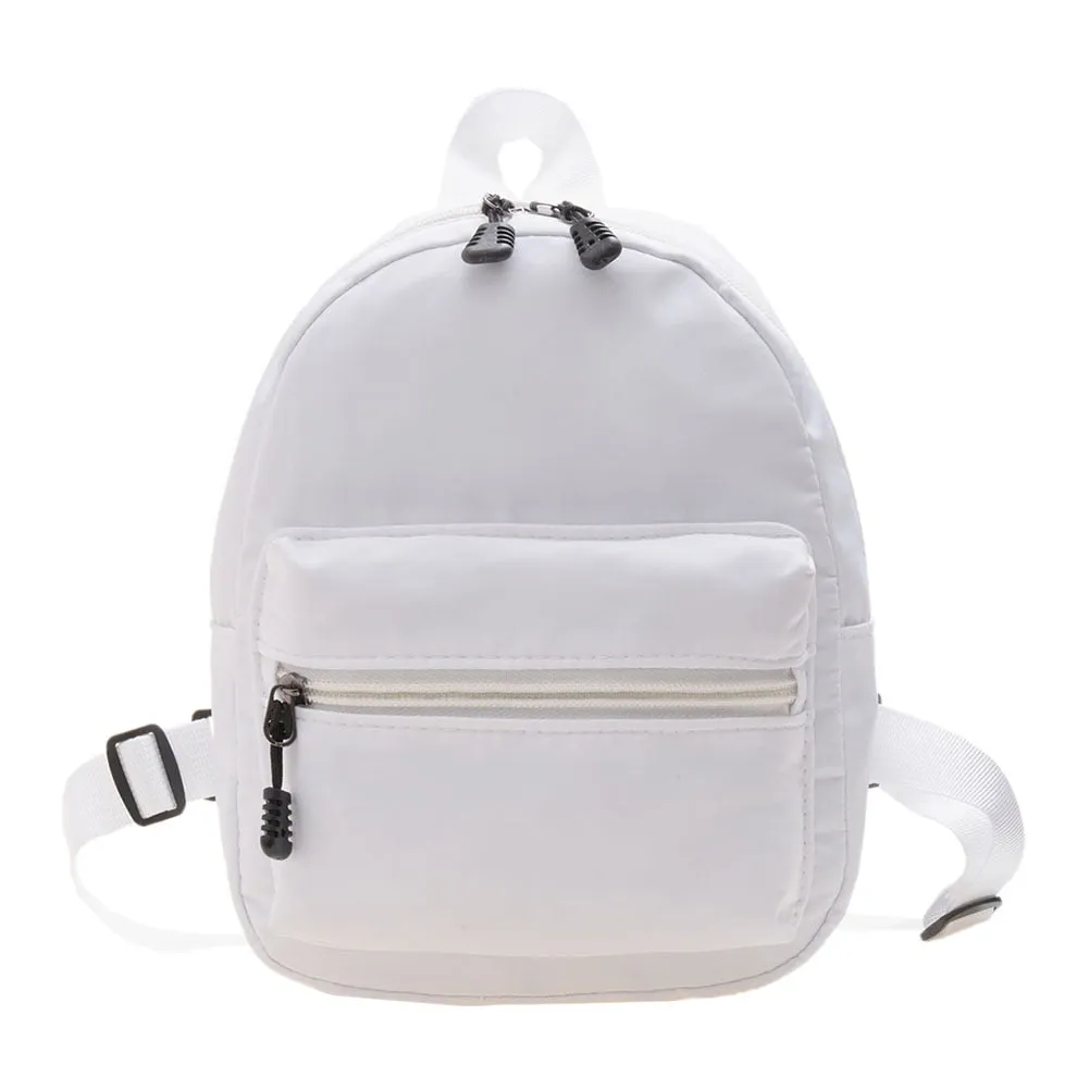 Realaiot Fashion Women Solid Color Backpack Female Casual Nylon Knapsack Preppy Style School Travel Mini Rucksacks