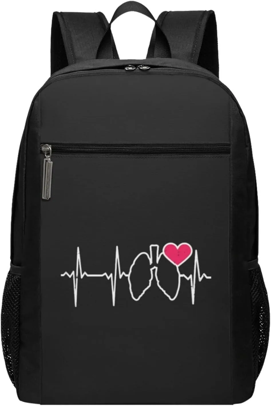 Respiratory Therapist Heartbeat Travel Laptop Backpack, Business Anti Theft Slim Sturdy Laptops Backpacks, College Computer Bag Gift for Men & Women Fits 17 Inch Notebook,Black