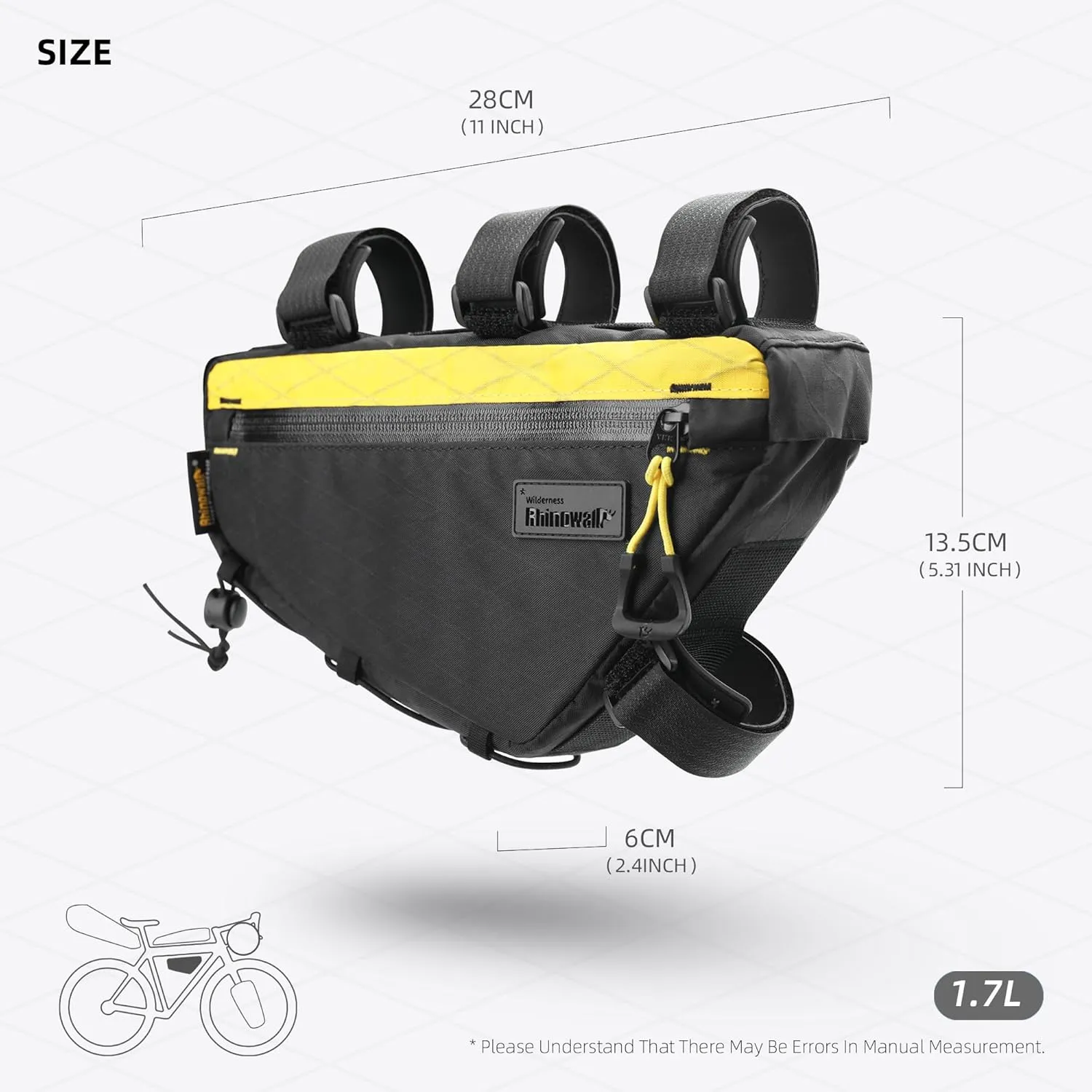 Rhinowalk Bike Frame Bag Waterproof Bike Triangle Bag Bicycle Pouch Under Tube Bag Professional Cycling Accessories
