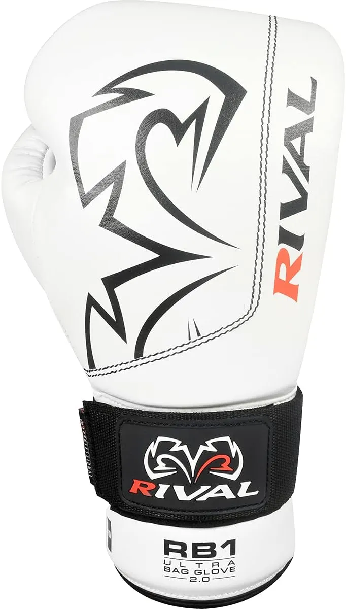 RIVAL Boxing RB1 2.0 Ultra Bag Gloves, Hook and Loop Closure, Super-Resistant Microfiber, High-Density Foam, Breathable Mesh Palm