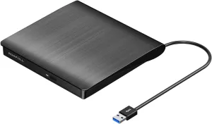 ROOFULL External CD DVD  /-RW Drive for Laptop, True USB 3.0 DVD CD ROM Disc Reader Player Burner Writer Adapter Portable Optical Disk Drive for PC Windows 11/10 Mac Linux Computer Desktop