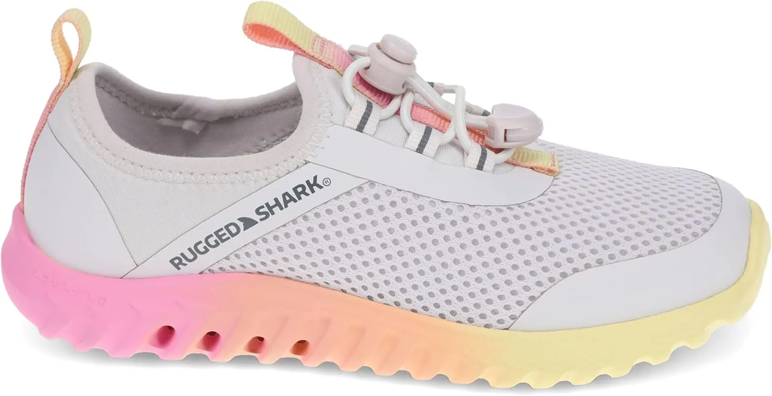 RUGGED SHARK Cay Water Shoes – EVA AQUAFLO® Drainage Outsole, Neoprene Mesh Upper, Bungee-Tie Closure, Lightweight & Breathable, Slip-On Style, Ideal for Beach, River, and Water Sports