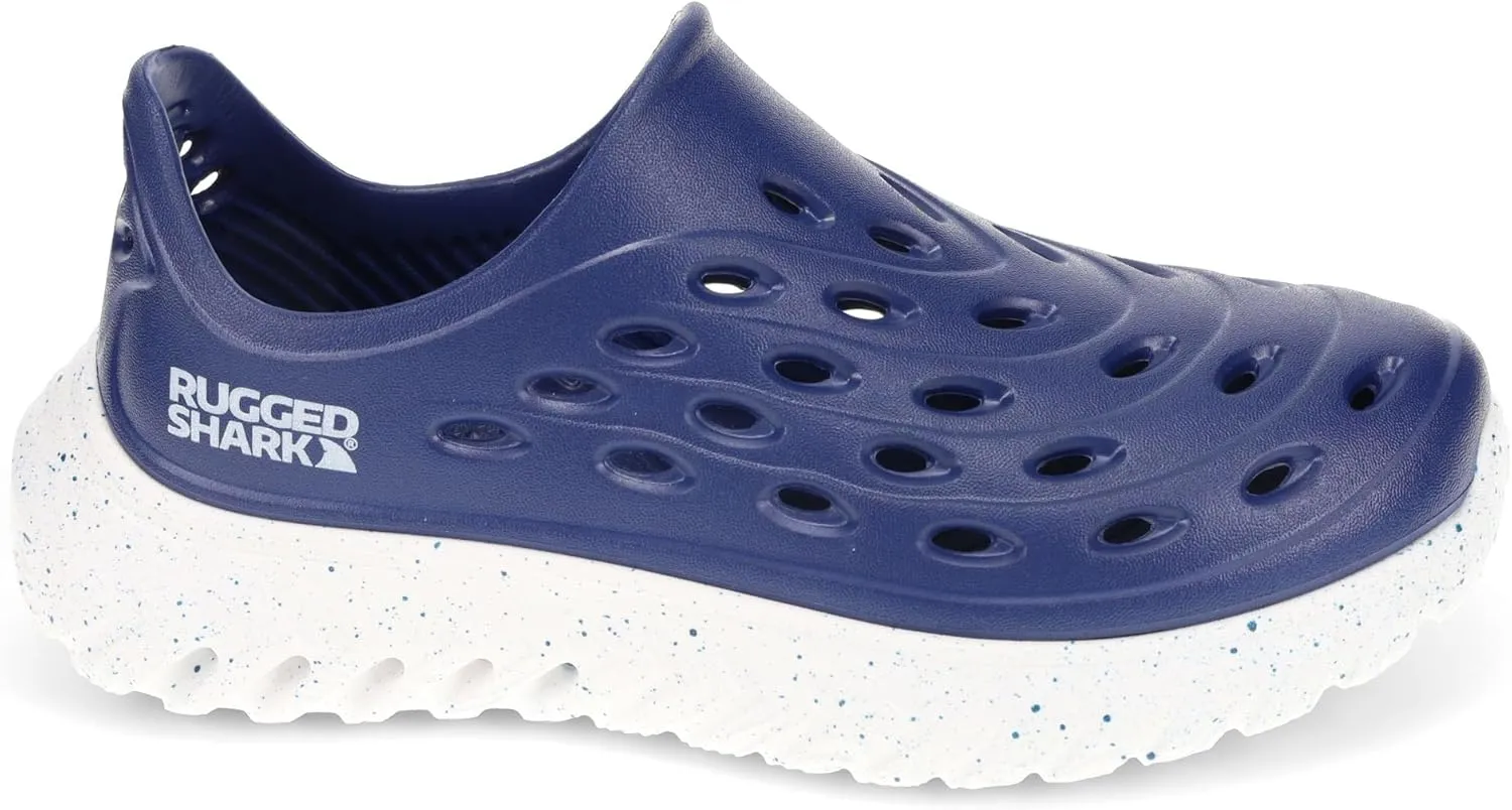 Rugged Shark Rift Slip-On Water Shoes – Quick-Dry EVA, AQUAFLO® Drainage, Ventilated, Lightweight, Textured Footbed, Easy On/Off, Perfect for Beach, Pool, and Outdoor Adventures