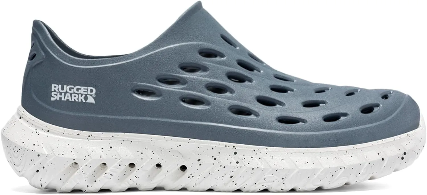 RUGGED SHARK Rift Slip-On Water Shoes – Quick-Dry EVA, AQUAFLO® Drainage, Ventilated, Lightweight, Textured Footbed, Easy On/Off, Perfect for Beach, Pool, and Outdoor Adventures
