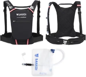 Running Vest with Water Bladder Small Hydration Pack for Hiking, Lightweight Cycling Backpack Women and Men, Multi-Function Adjustable Bag for Outdoor Marathon Skiing Camping Trail Running Climbing