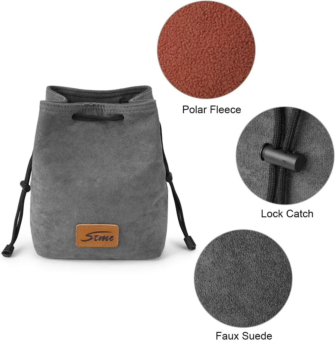 S-ZONE Soft Camera Bag DSLR Insert Handbag Drawstring Lens Case Compatible with Canon Nikon Sony