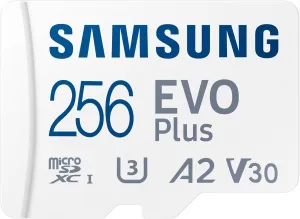 SAMSUNG EVO Plus microSD Memory Card   Adapter, 256GB microSDXC, Speeds Up to 160 MB/s, UHS-I, C10, U3, V10, A3, Upgrade Storage for Phones, Tablets, Gaming Consoles, DSLR Cameras, PCs, MB-MC256SA/AM