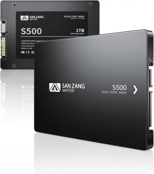 SAN ZANG MASTER 2.5" SATA SSD 2TB, SATA III 6Gb/s, Read Speed 560MB/s, Internal Solid State Drive 3D NAND Flash, Upgrade PC or Laptop NAS DIY Memory and Storage, S500