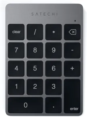 Satechi Slim Aluminum Bluetooth Wireless Keypad 18-Key Numpad Keyboard Extension – for iMac Pro, iMac, Mac Mini, MacBook Pro/Air, Windows, PC, Laptop and More - Space Gray