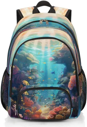 Seabed World Backpacks for Women Men Travel Laptop Backpack Waterproof Bookbag Backpack with Laptop Compartment & Multiple Pockets Traveling Back Pack Casual Daypack