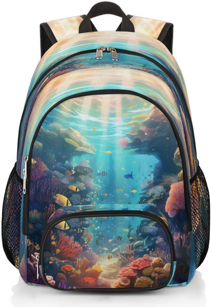 Seabed World Backpacks for Women Men Travel Laptop Backpack Waterproof Bookbag Backpack with Laptop Compartment & Multiple Pockets Traveling Back Pack Casual Daypack