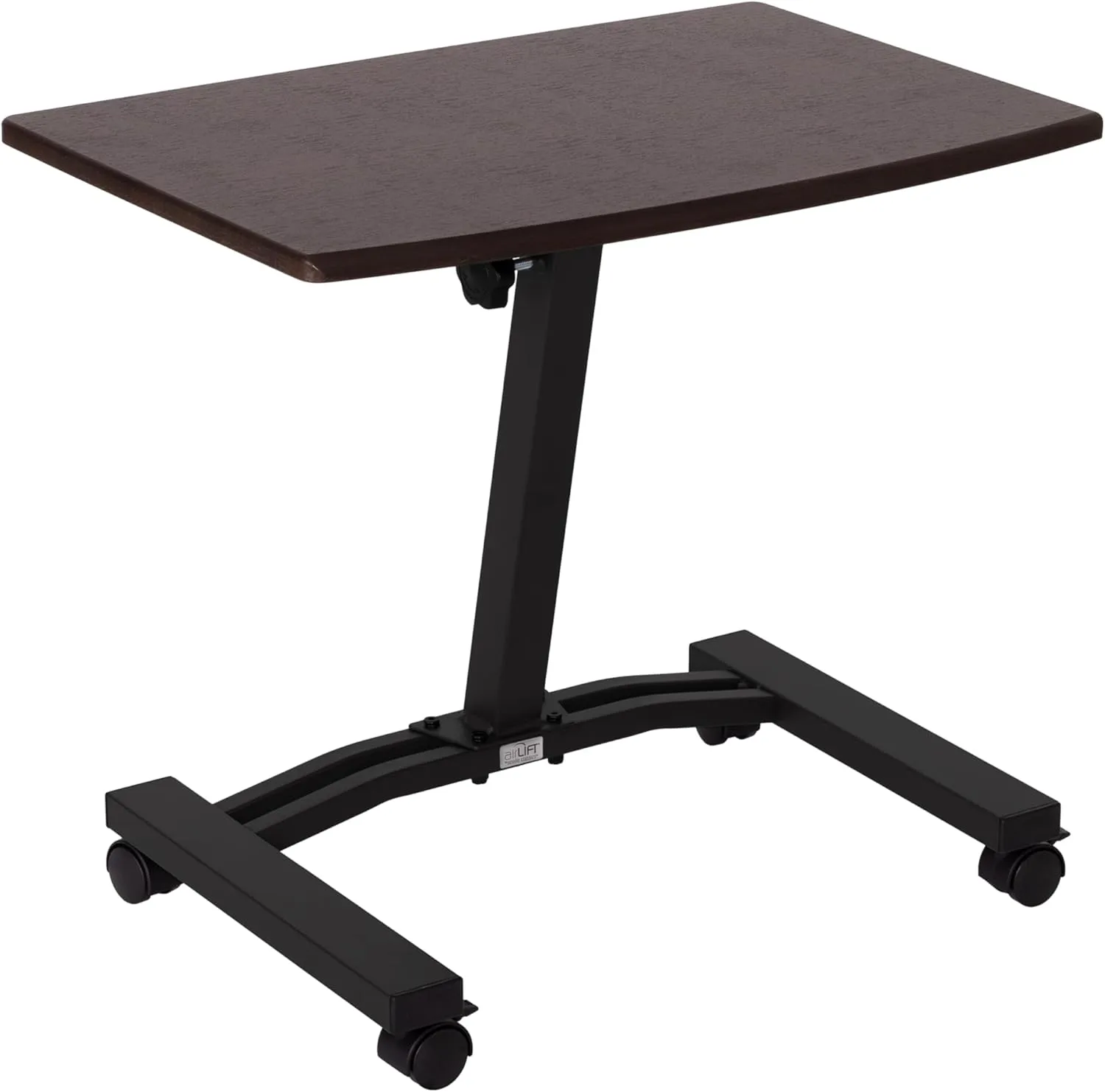 Seville Classics WEB162 Mobile Laptop Computer Desk Cart Height-Adjustable from 20.5" to 33", Slim, Walnut