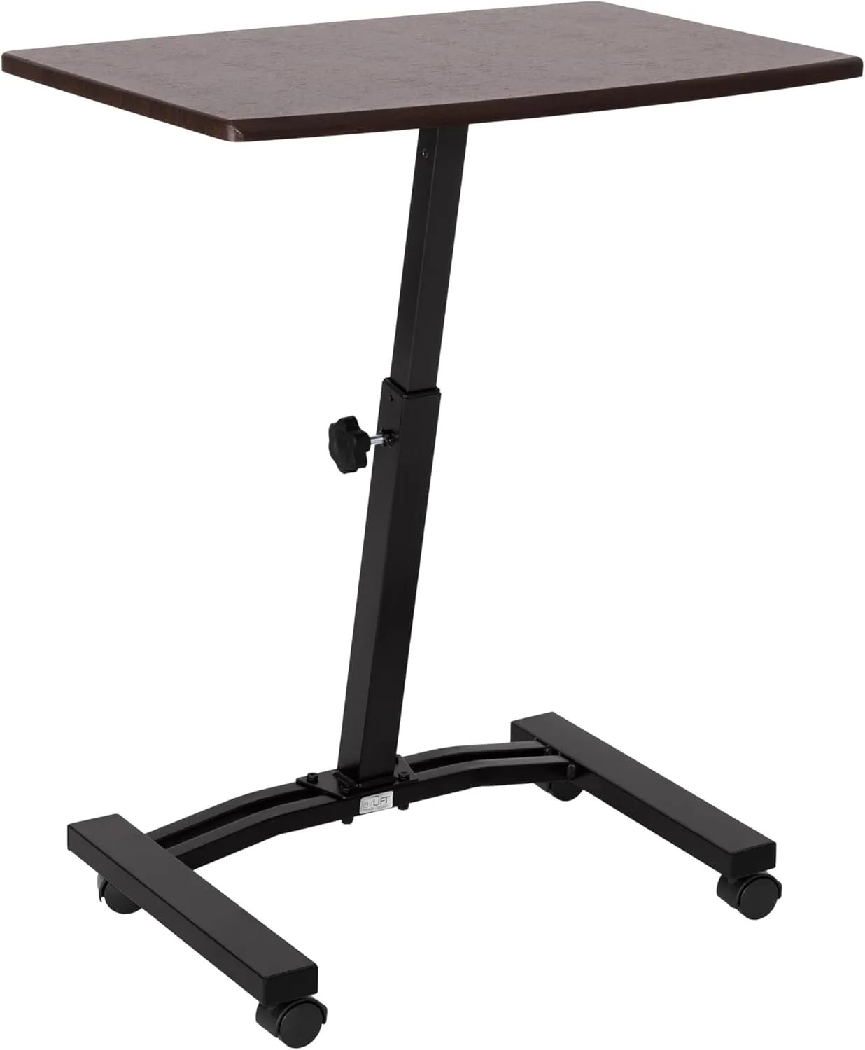 Seville Classics WEB162 Mobile Laptop Computer Desk Cart Height-Adjustable from 20.5" to 33", Slim, Walnut