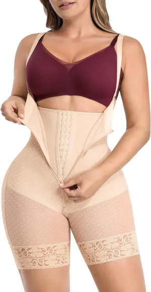 SHAPELLX Fajas Colombianas Shapewear for Women Tummy Control Plus Size Butt Lifting Bodysuit Post Partum Body Shaper