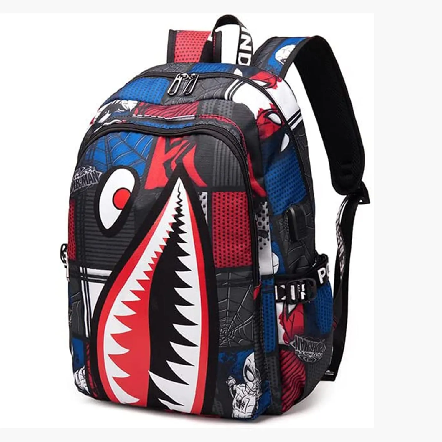 Shark Teens Backpacks Fashion Schoolbag Casual Waterproof Travel USB Laptop Backpack (Style 5)