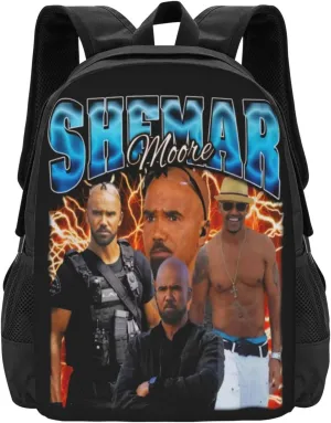 Shemar Actors Moore Backpack Laptop Computer Backpacks Travel Bag Double Shoulder Daypack for Work Hiking 15.6 Inch