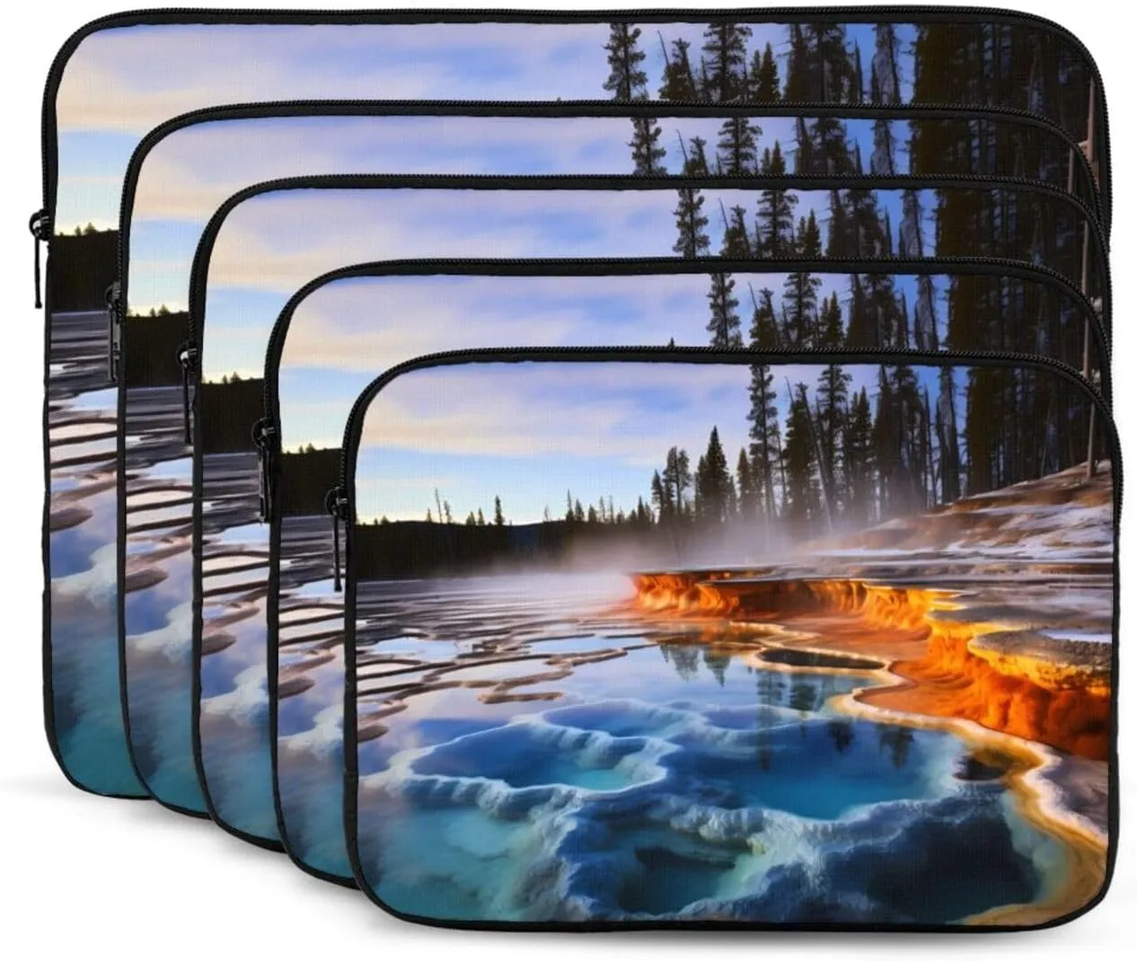 Shockproof Portable Laptop Sleeve Bag 15 inch - for Men and Women Business Travel, School, and Office Use Yellowstone National Park Prints