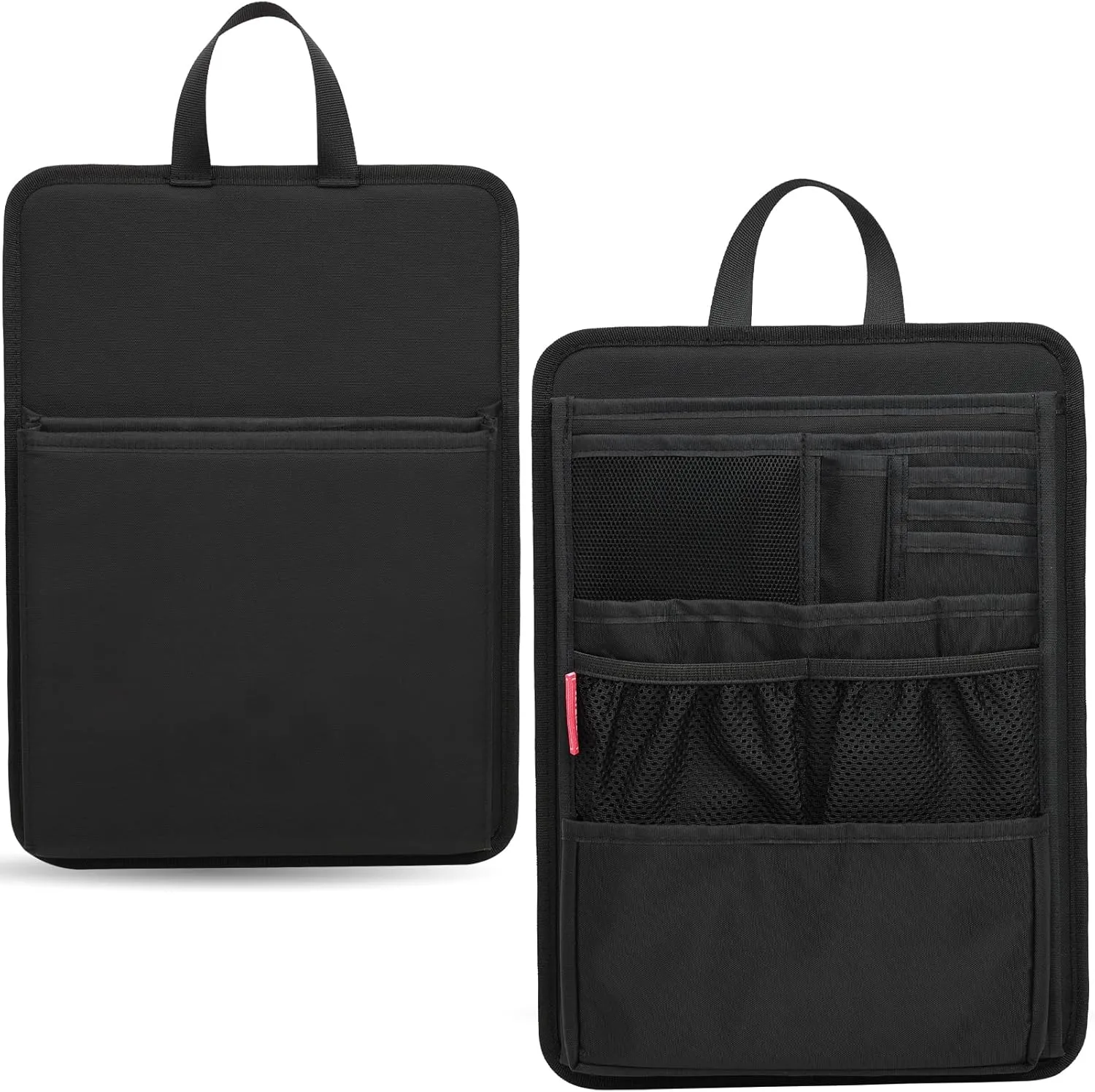 Slim Rugged Backpack Organizer Insert for Travel Work Men Women -13 Pockets,Padded Nylon, Handle - Black