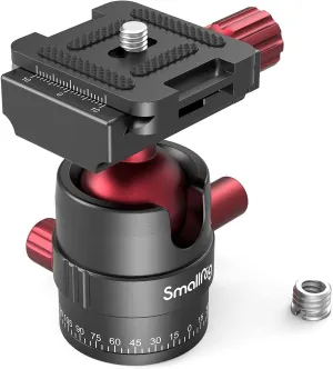 SmallRig Tripod Ball Head 360 Degree Rotating Panoramic Ballhead with 1/4 inch Quick Shoe Plate, Max Load up to 5 kg/ 11lb, for Tripod Monopod Slider DSLR Camera Camcorder - 3034