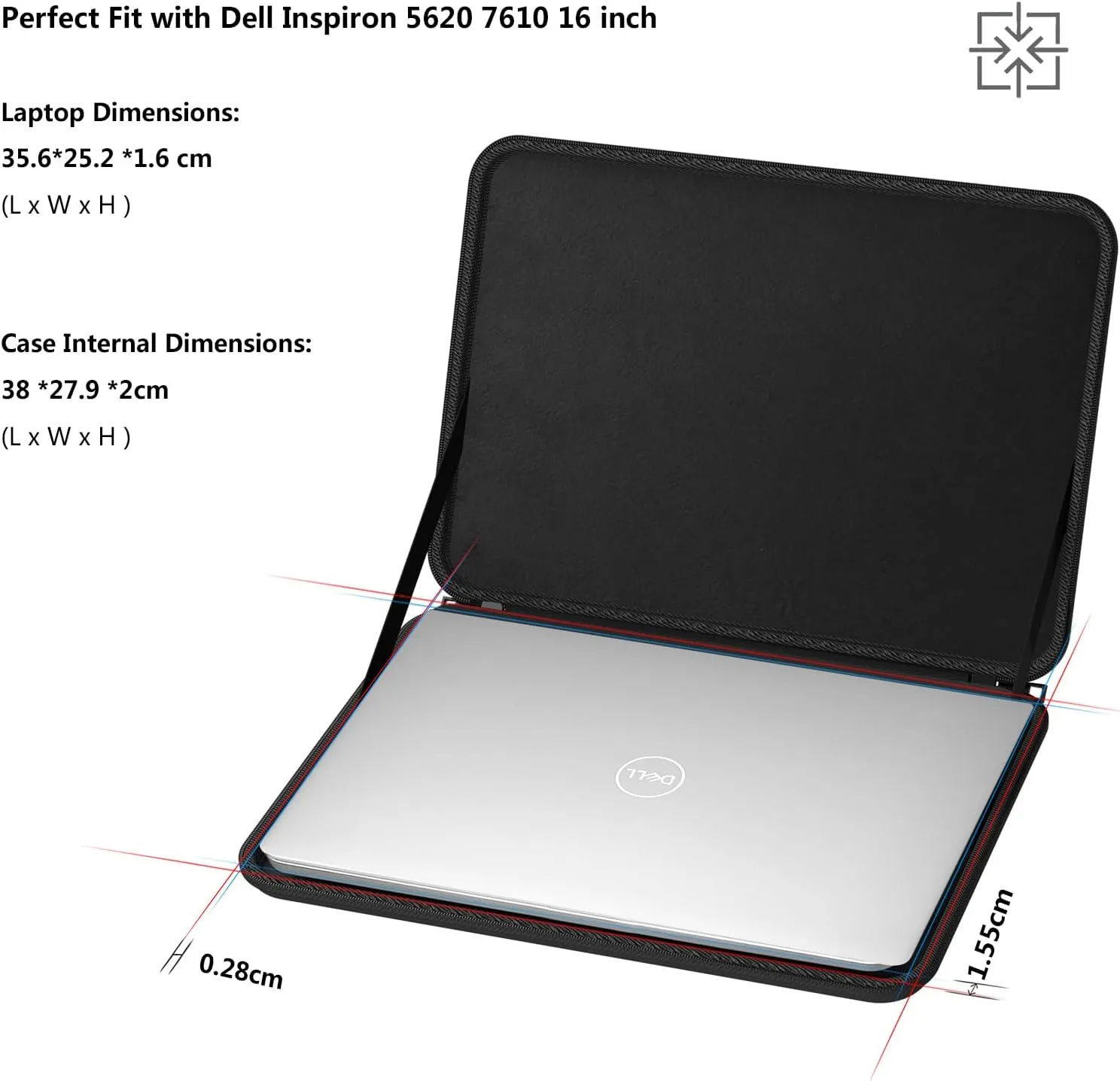 Smatree Hard Laptop Bag for 16 inch ASUS ROG Strix Scar 16 2025/2024, ROG Strix G16 2025/2024/2023 G614, ROG Zephyrus Duo 16 2023/2022, for 15.6 inch Dell Inspiron 3501, Lenovo Legion 7/Legion Slim 7