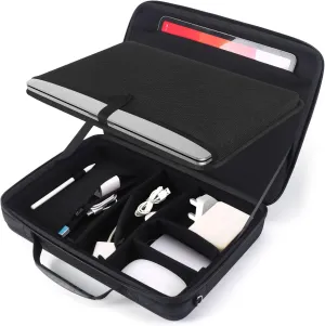 Smatree Hard Laptop Shoulder Bag for 16inch MacBook Pro M4 2024/M3 2023-2019 A2991 A2780, 13inch iPad Air M3 2025, 15inch Dell XPS 15 9510 9530, 9.7-13inch iPad Pro M4 2024 (Fit US/EU/UK Power Plug)
