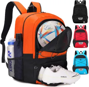 Soccer Bag-Soccer Backpack&Backpack for & Football Volleyball & Basketball,with Ball Compartment and Separate Cleat